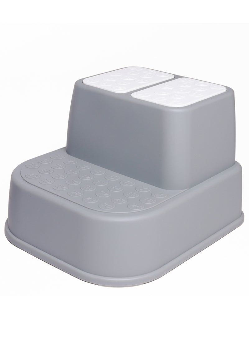 Eazy Kids - Lightweight And Durable Baby Step Stool With Dual Height - Grey - Image 1