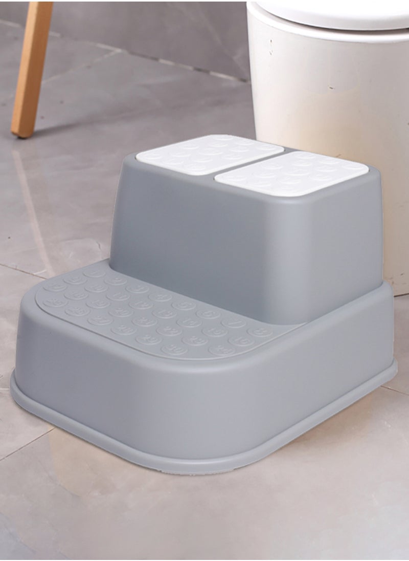 Eazy Kids - Lightweight And Durable Baby Step Stool With Dual Height - Grey - Image 1