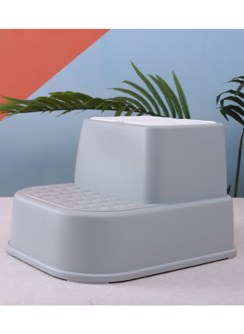 Eazy Kids - Lightweight And Durable Baby Step Stool With Dual Height - Grey - Image 1