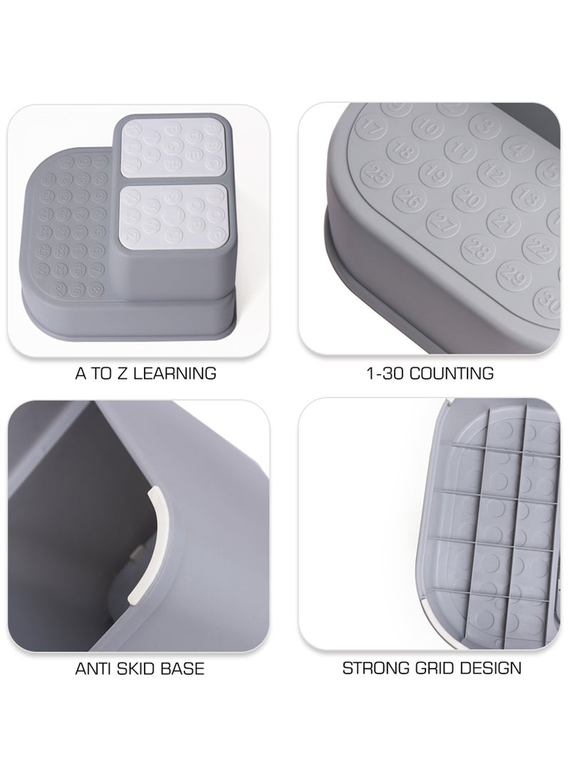 Eazy Kids - Lightweight And Durable Baby Step Stool With Dual Height - Grey - Image 1