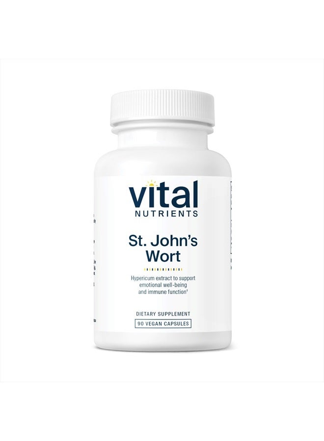 Vital Nutrients St John's Wort 300mg | Vegan Supplement to Promote Overall Well-Being and Healthy Outlook* | Potent .3% | Gluten, Dairy and Soy Free | Non-GMO | 90 Capsules  - Image 1