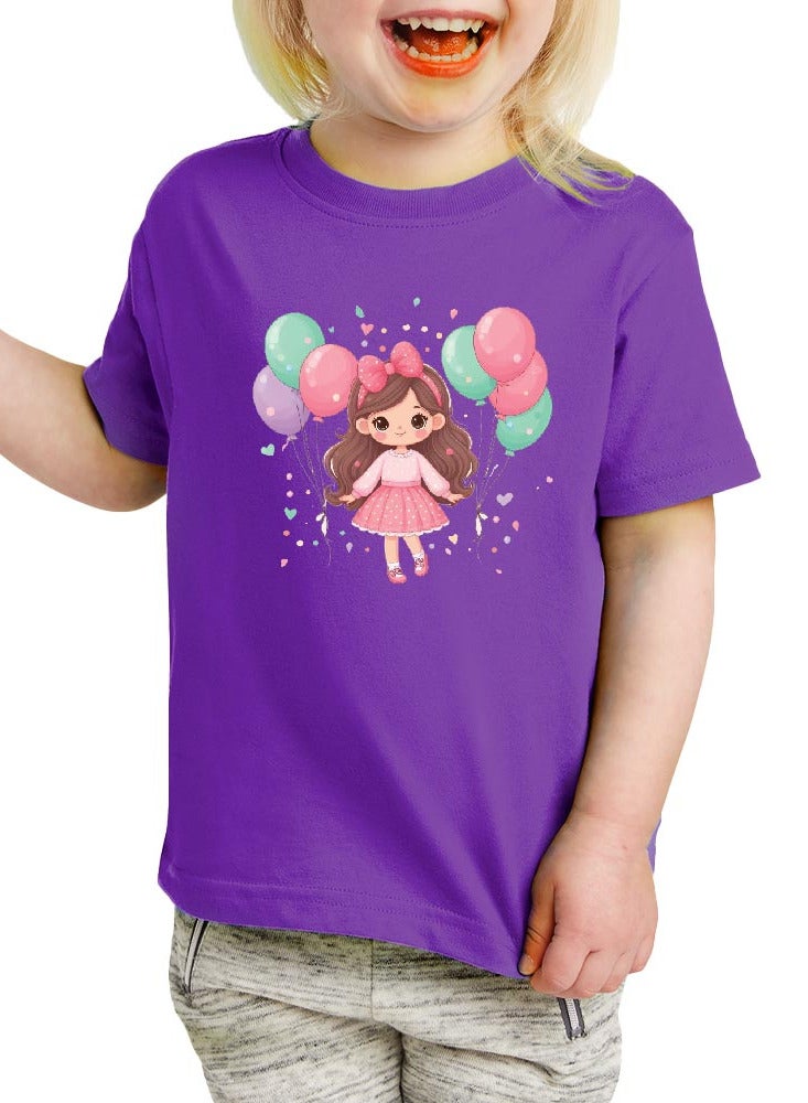 PRINTSHOP4ME Pack of 5 Stylish Girl's T-Shirt Combo Pack - Short Sleeve Printed Combo T-Shirt for Girl - Girls Round Neck T-Shirt Combo Pack - Kids Combo Tshirt - Image 4