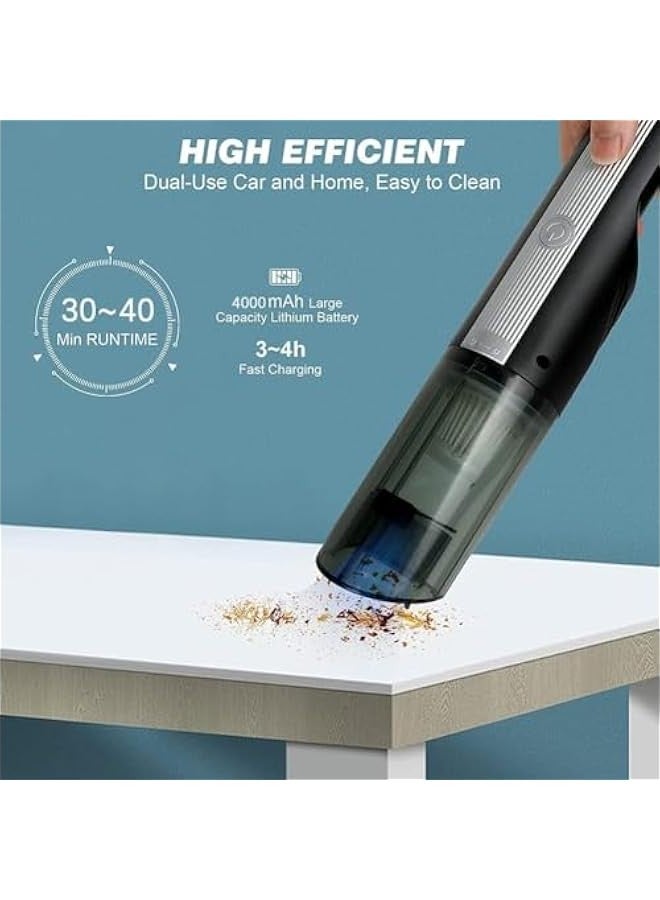 TRASSLE Handheld Vacuum Cleaner Cordless, Mini Hand Vacuum Cleaner with 1000Pa, 120W Powerful Rechargeable Lightweight Wet Dry Portable Vacuum Cleaner for Home, Car, Dust, Pet Hair  - Image 2