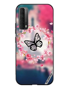 Protective Case Cover For Huawei Y7a Butterfly in Flower Ring Design Multicolour