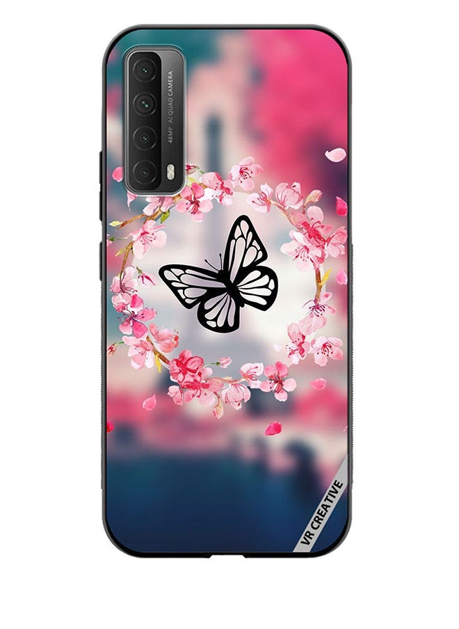 VR CREATIVE - Protective Case Cover For Huawei Y7a Butterfly in Flower Ring Design Multicolour - Image 1