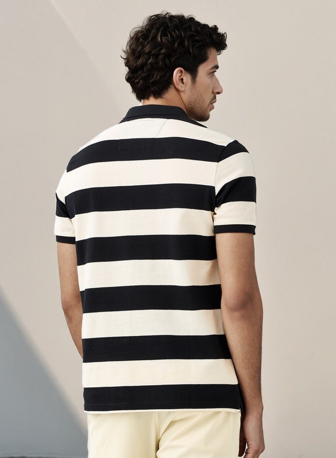 سبلاش فيڤ تيشيرت بولو مخطط - Image 3