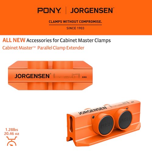 Jorgensen Parallel Clamp Extender, Heavy-Duty Aluminum Connector for Cabinet Master Clamps, 2200LBS Strength, Quick Tool-Free Lock, Extend Clamping Range for Woodworking and Cabinets - Image 2