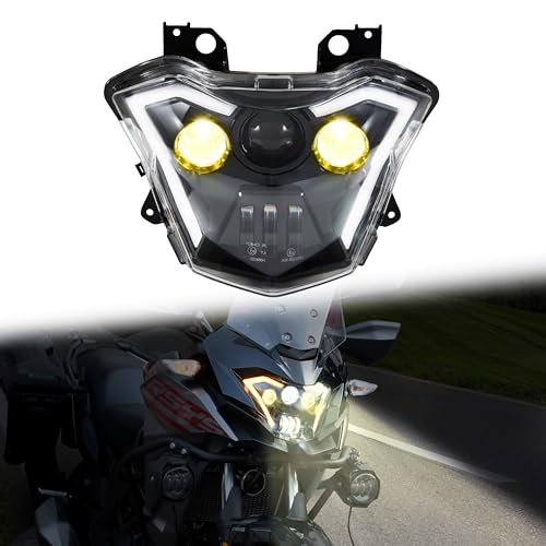 VEISUTOR LED Headlight Assembly for Versys-X300, Projector LED Headlamp Front Lights Head Lights with Hi/Low Beam DRL Turn Signal Fog Light for Kawasaki Z650 Versys-X300 KLE300 2017-2021 Accessories - Image 1