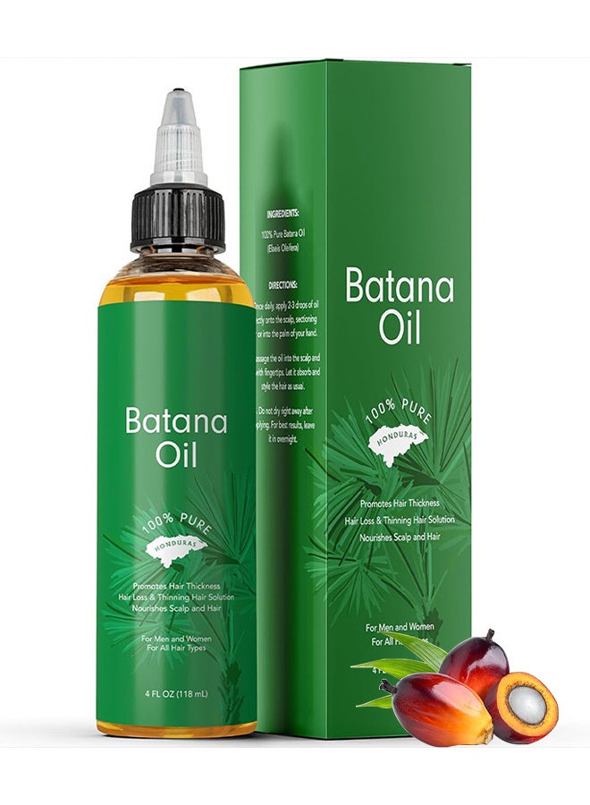 Wins Town Batana Oil: Organic Raw Honduras Oil for Hair Growth - 100% Pure & Natural for Thicker, Stronger Hair - 4 FL OZ  - Image 1