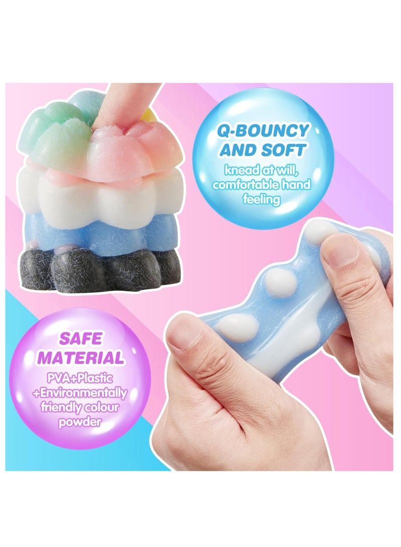 Squishy toy 4pcs Cat Paw Squeeze Toys – Kawaii Fidget Squishies for Kids  Adults – Soft Sensory Stress Relief Mochi Toys – Cute Novelty Gifts for Party Favors, Birthday, Pinata Fillers, Easter  More - Image 3