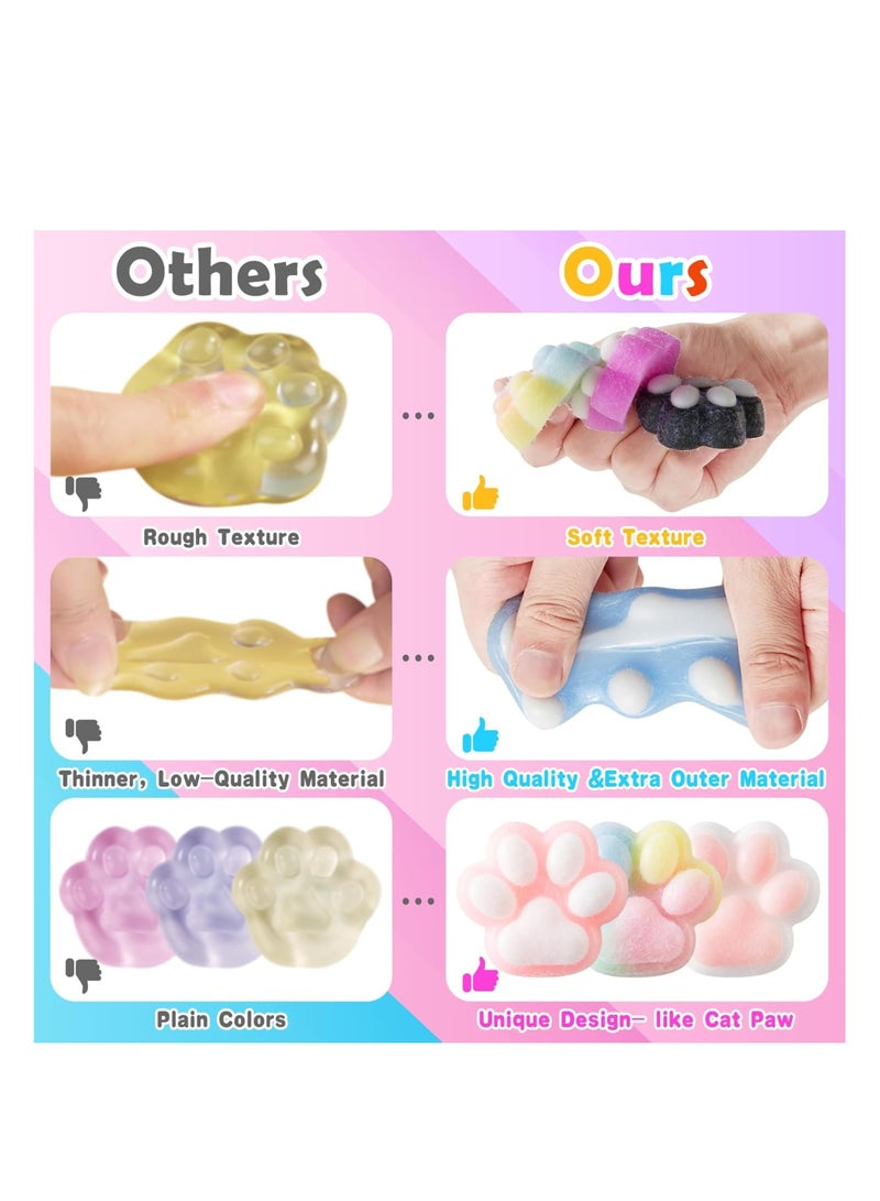 Squishy toy 4pcs Cat Paw Squeeze Toys – Kawaii Fidget Squishies for Kids  Adults – Soft Sensory Stress Relief Mochi Toys – Cute Novelty Gifts for Party Favors, Birthday, Pinata Fillers, Easter  More - Image 5