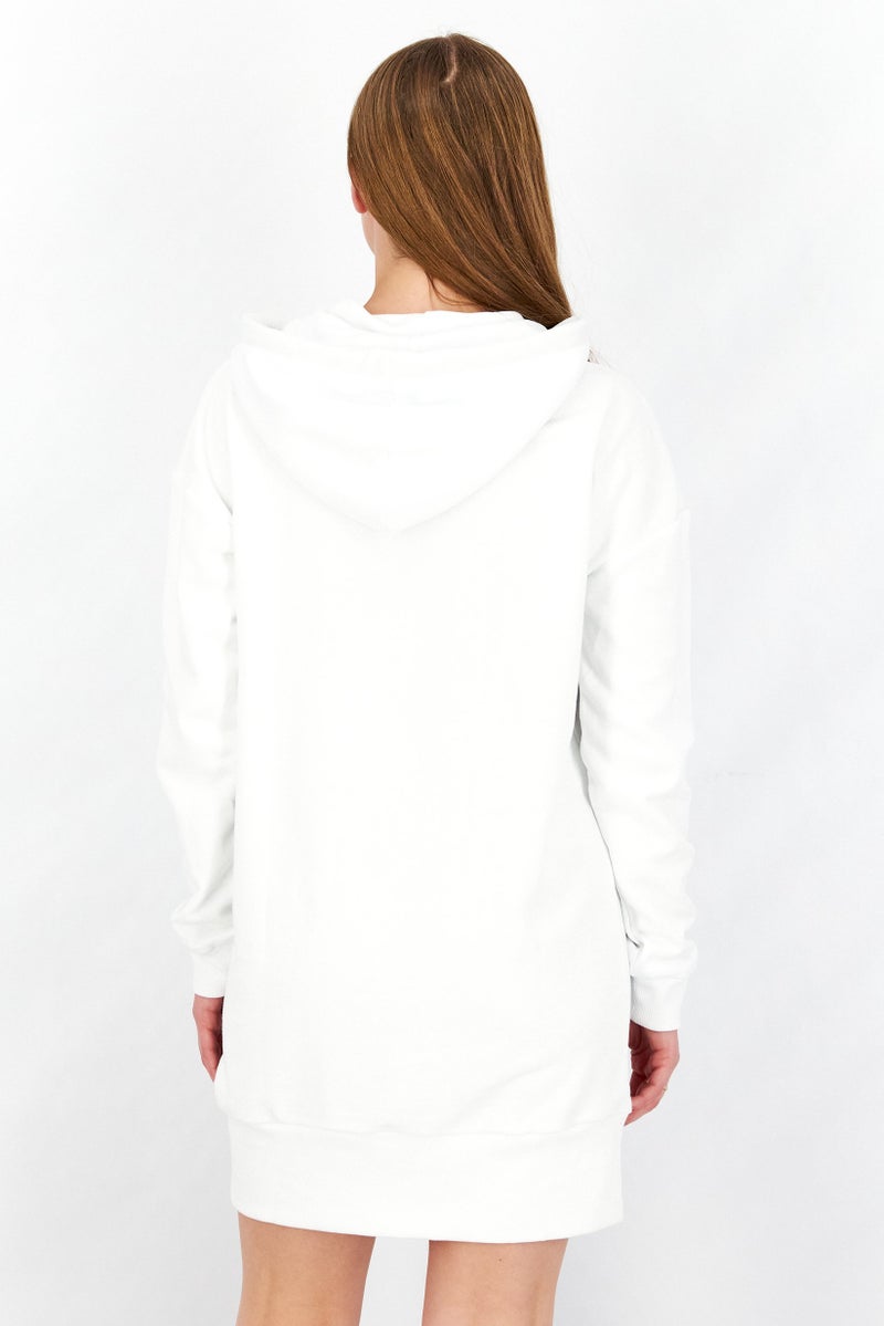 JOHN RICHMOND Women Sportswear Fit Graphic Fleece Sweater Dress, White Optical - Image 3