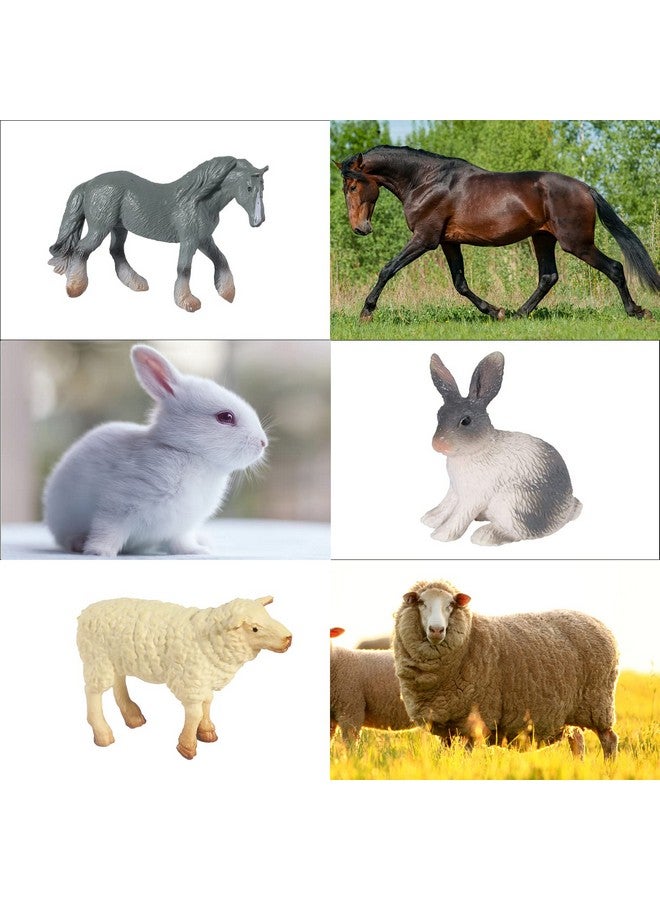 SIENON 15Pcs Farm Animal Figures Toys Realistic Mini Farm Animal Figurines, Farm Barn Animals Playset, Miniature Farm Animal Cake Topper Ornaments for Easter Egg Fillers Birthday Animals Theme Party - Image 5