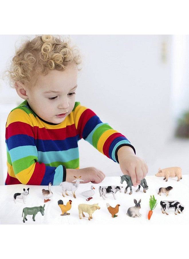 SIENON 15Pcs Farm Animal Figures Toys Realistic Mini Farm Animal Figurines, Farm Barn Animals Playset, Miniature Farm Animal Cake Topper Ornaments for Easter Egg Fillers Birthday Animals Theme Party - Image 4