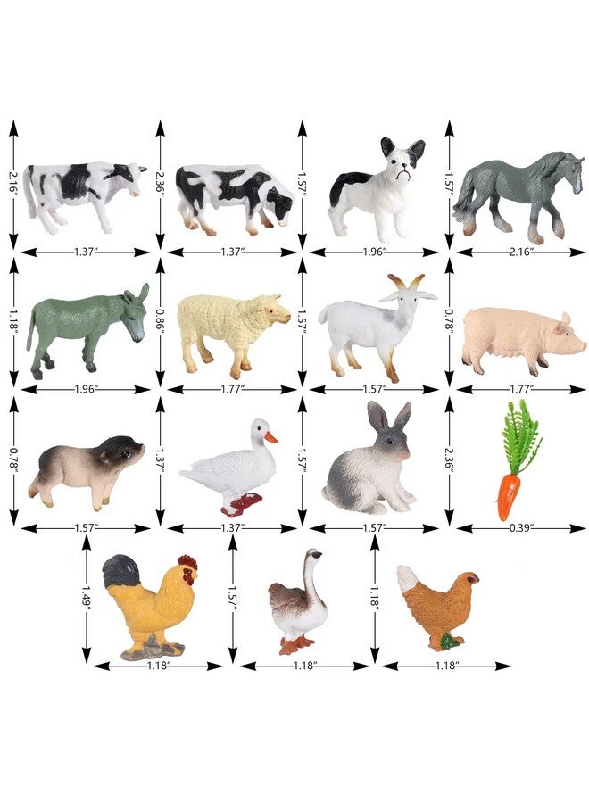 SIENON 15Pcs Farm Animal Figures Toys Realistic Mini Farm Animal Figurines, Farm Barn Animals Playset, Miniature Farm Animal Cake Topper Ornaments for Easter Egg Fillers Birthday Animals Theme Party - Image 2