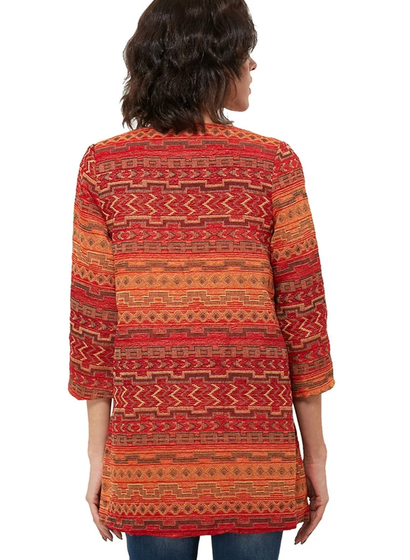 Ginger Aztec Print Coat