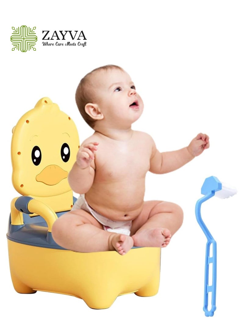ZAYVA Potty Training Toilet,Realistic Potty Training Seat,Toddler Potty Chair with Soft PVC Seat Removable Potty Pot Toilet,Suitable For Children 1 to 7 Years Old (Yellow)  - Image 1