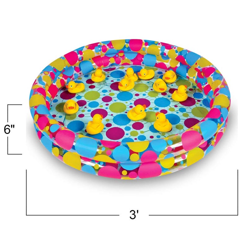 ArtCreativity Duck Pond Carnival Game Pool â€“ 3ft Mini Inflatable Duck Pool for Kids, Durable Kiddie Pool for Outdoor Water Fun, Carnival Party Supplies, Duck Matching Games (Ducks Not Included) - Image 3