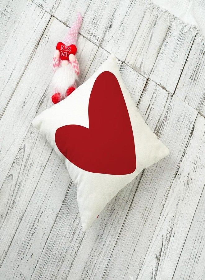 ONWAY أغطية وسائد عيد الحب من أونواي، مقاس 18×18 بوصة، طقم من قطعتين، بتصميم قلب أحمر، أغطية وسائد ديكور عصرية بنمط ريفي، مناسبة للأريكة والسرير، ديكور منزلي رومانسي لعيد الحب - Image 4