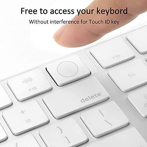 ProElife Keyboard Cover Skin for 2023-2021 Magic Keyboard with Touch ID and Numeric Keypad Model-A2520 U.S Enter Protector 0.12-mm TPU Protector (3 Keys ON The Left of The Space BAR) (Clear) - Image 3