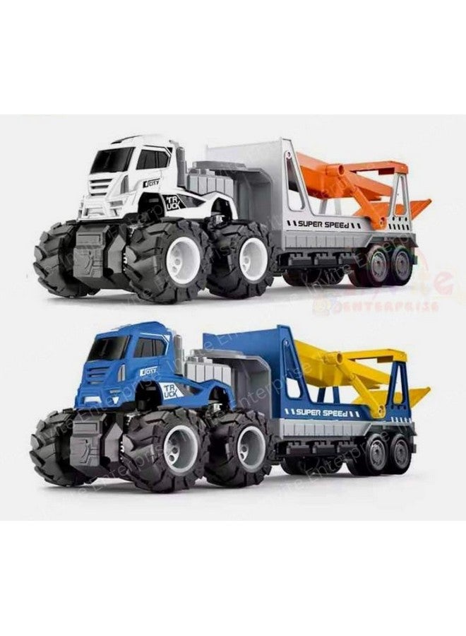 Invite Enterprise Invite Enterprise 1:43 4WD Diecast Alloy Double-Deck Transportation Big Truck Toy With Friction Powered Miniature Car Vehicle for Kids, Boys and Girls (2 Color Options)  - Image 1