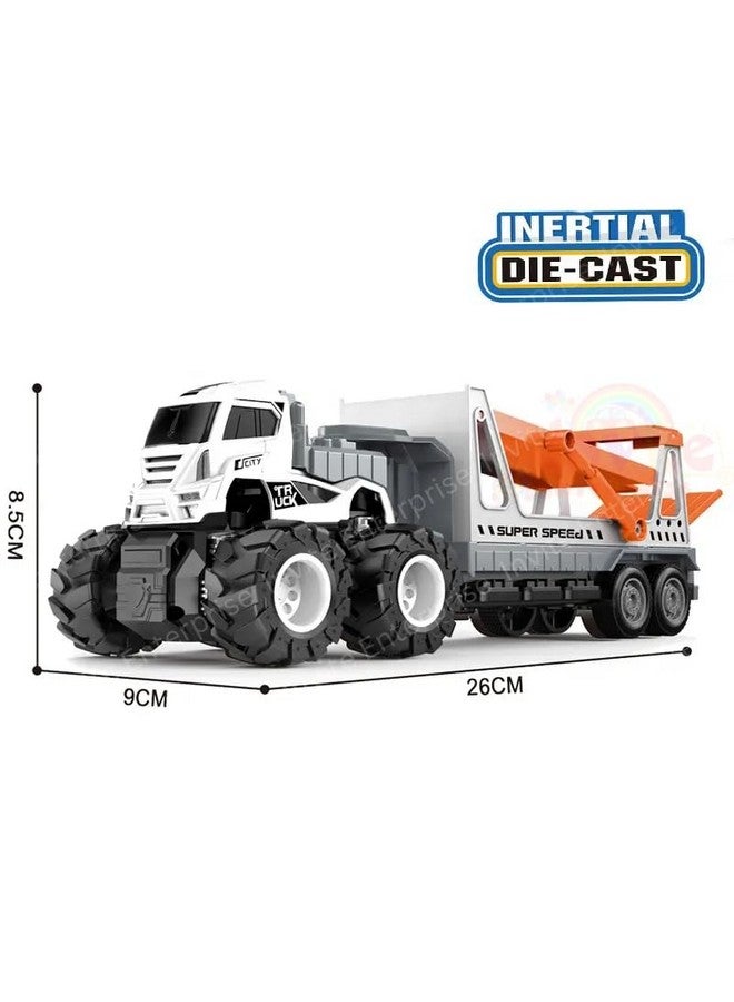Invite Enterprise Invite Enterprise 1:43 4WD Diecast Alloy Double-Deck Transportation Big Truck Toy With Friction Powered Miniature Car Vehicle for Kids, Boys and Girls (2 Color Options)  - Image 4
