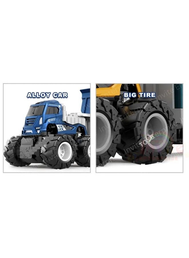 Invite Enterprise Invite Enterprise 1:43 4WD Diecast Alloy Double-Deck Transportation Big Truck Toy With Friction Powered Miniature Car Vehicle for Kids, Boys and Girls (2 Color Options)  - Image 3