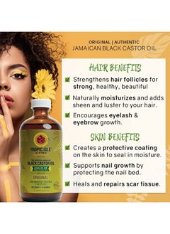 Tropic Isle Living All Natural Jamaican Black Castor Oil | Rich in Vitamin E, Omega Fatty Acids and Minerals | For Hair Growth Oil, Skin Conditioning, Eyebrows & Eyelashes, Scalp and Nail Care | Grow, Strengthen, Moistu  - Image 2
