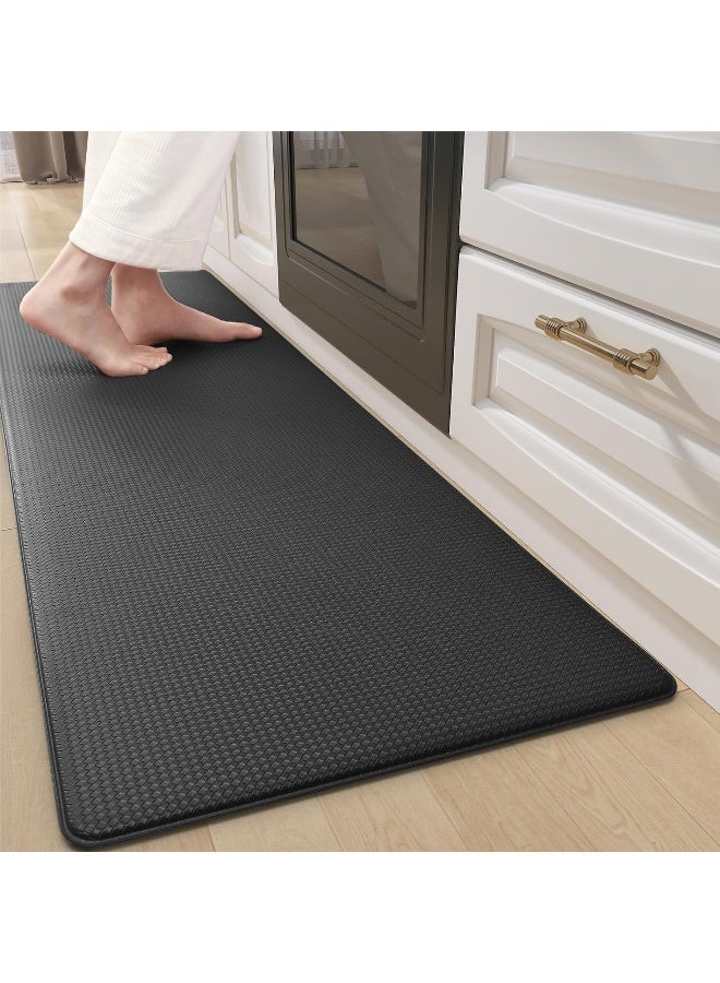 ColorAndGeometry Kitchen Rugs, Kitchen Runner Rug Kitchen Floor Mat, Cushioned Anti-Fatigue Kitchen Mat, Non Slip Waterproof Comfort Standing Padded, Memory Foam Kitchen Mat, 17"X79", Black  - Image 3