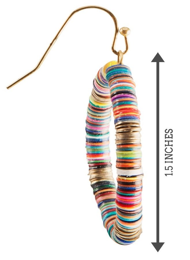 SPUNKYsoul Bohemian Multi-Colored Sequin Hoop Gold Earrings - Collection…, Zinc, No Gemstone - Image 3