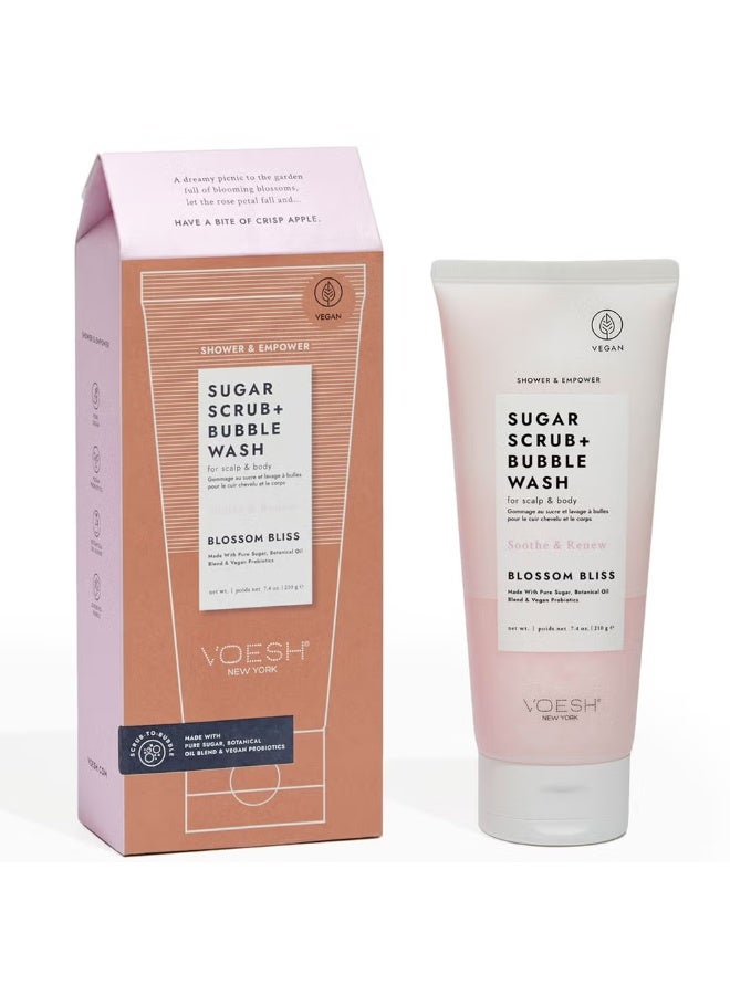 VOESH Sugar Scrub and Bubble Wash 210g - Blossom Bliss - Image 1