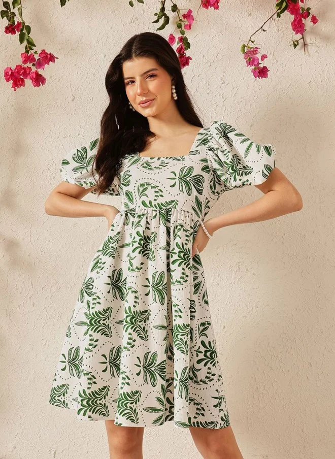 STREET 9 Floral Print Crepe Fit & Flare Dress for Women