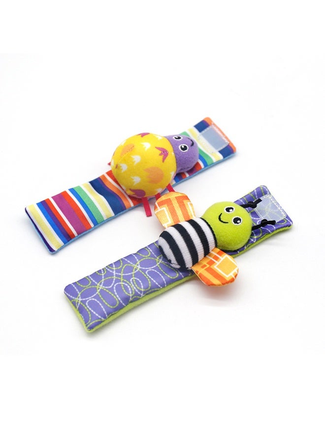 Top-Quality Material 4-Piece Infant Socks And Wrist Rattles Toy Set For Kids - Image 3