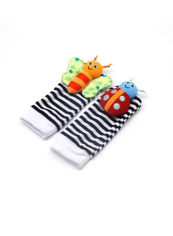 Top-Quality Material 4-Piece Infant Socks And Wrist Rattles Toy Set For Kids - Image 2
