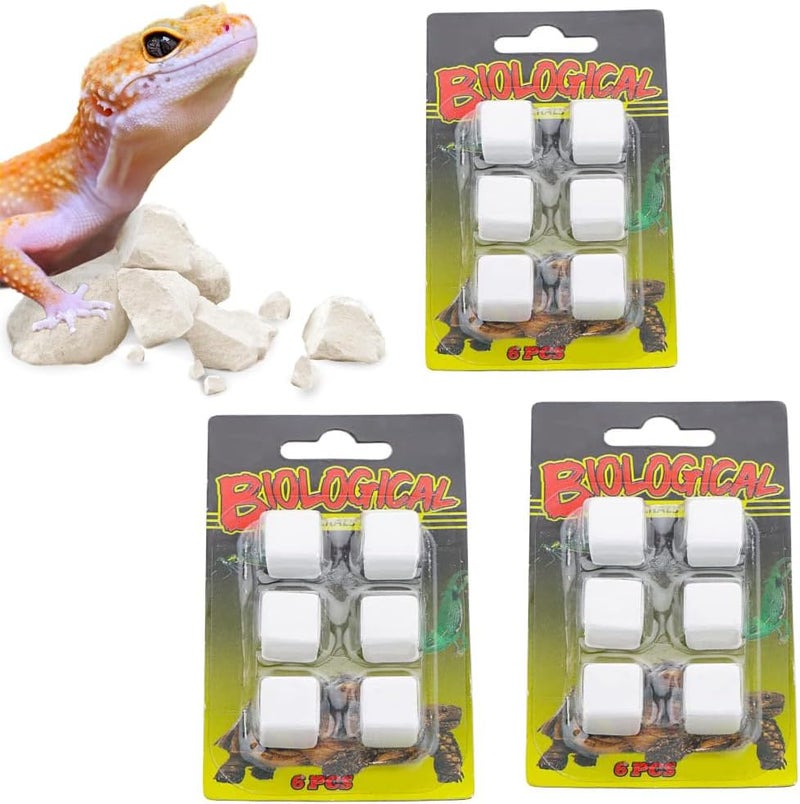 PINKE Practical build 18 Pcs Small Reptile Calcium Stone Natural Calcium Mineral for Reptiles Turtle Tortoise Lizard Frog Chameleon (3 Pack) Global flexible assemble picks - Image 1