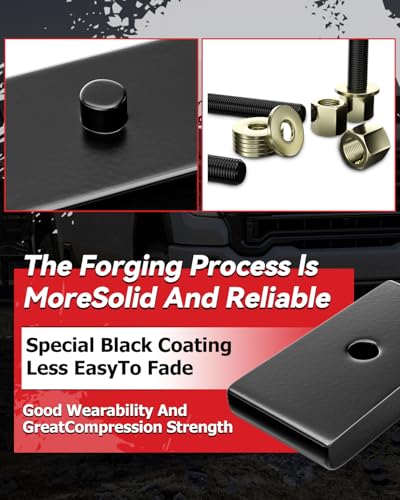 PROEZE 1" Leveling Lift Block Kit for 1999-2023 Silverado Sierra 1500 2WD 4WD, 1 inch Rear Black Leveling Lift Block Kit Extended Square U-Bolts - Image 5