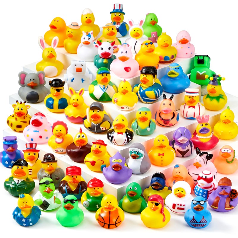 جوين Joyin 120 PCS Rubber Ducks ألعاب Duckie مطاطية مع حقيبة حمل شبك - Image 1