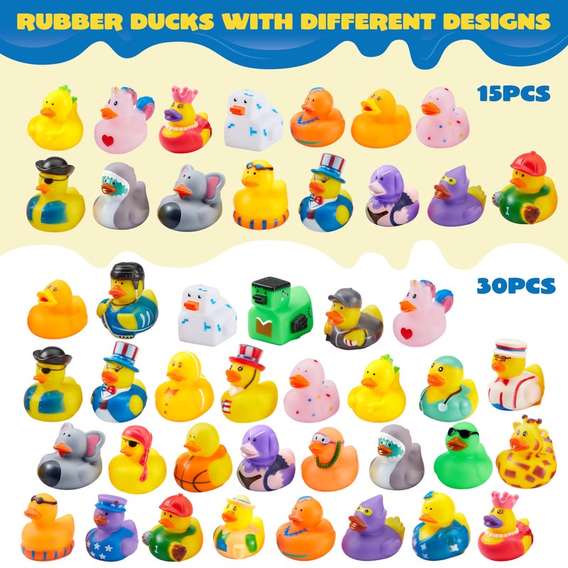 جوين Joyin 120 PCS Rubber Ducks ألعاب Duckie مطاطية مع حقيبة حمل شبك - Image 2