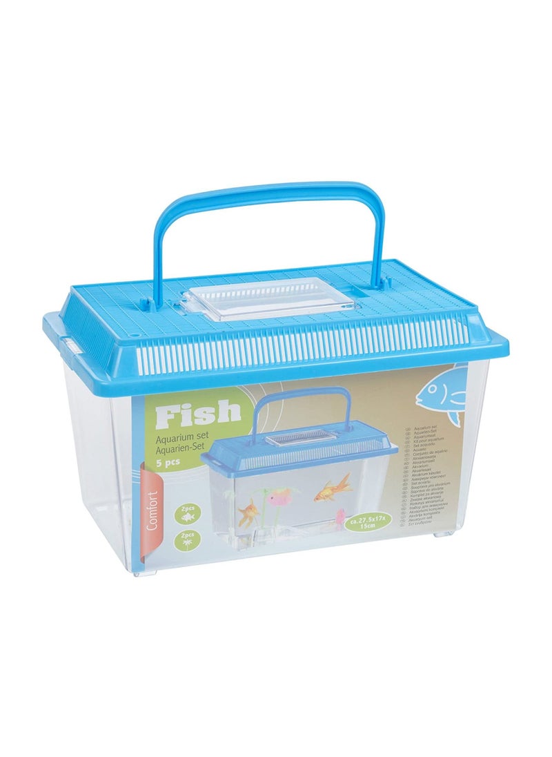 Casa Transparent Reptile Box Terrarium Insect Box blue Fish Tank Turtle  - Image 1