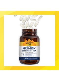Country Life Maxiskin Collagen Plus Vitamins C&A Supports Skin Health 90 Tablets Certified Gluten Free  - Image 4