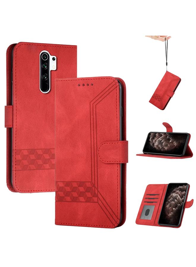Case For Xiaomi Redmi 9 Cubic Skin Feel Flip Leather Phone Case