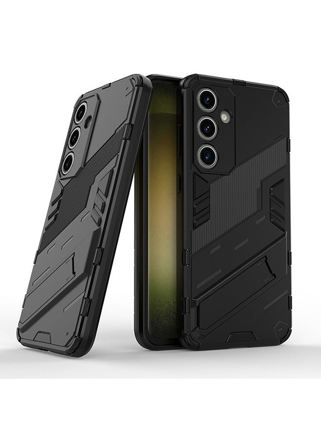 Compatible With Samsung Galaxy S24 FE 5G Case, Shockproof Cases with Kickstand Stealth Stand, Anti-Fall Drop Protection, PC+TPU High Quality Protective Tough Hard Phone Cover, Black - Image 1
