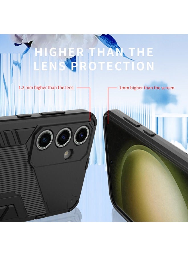 Compatible With Samsung Galaxy S24 FE 5G Case, Shockproof Cases with Kickstand Stealth Stand, Anti-Fall Drop Protection, PC+TPU High Quality Protective Tough Hard Phone Cover, Black - Image 3