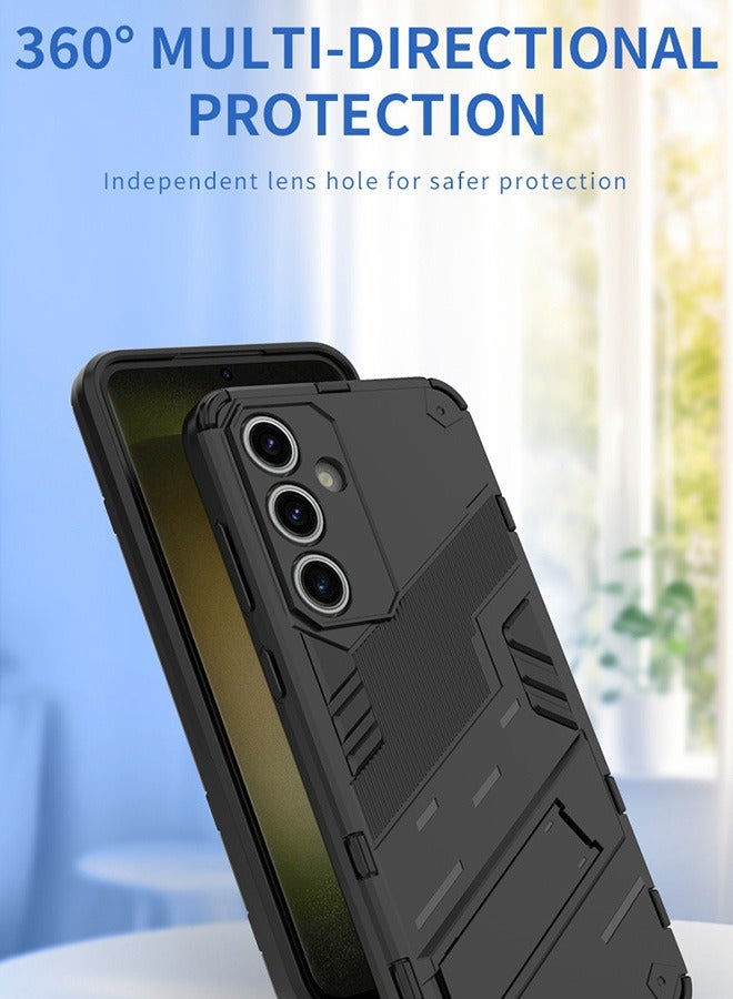 Compatible With Samsung Galaxy S24 FE 5G Case, Shockproof Cases with Kickstand Stealth Stand, Anti-Fall Drop Protection, PC+TPU High Quality Protective Tough Hard Phone Cover, Black - Image 4