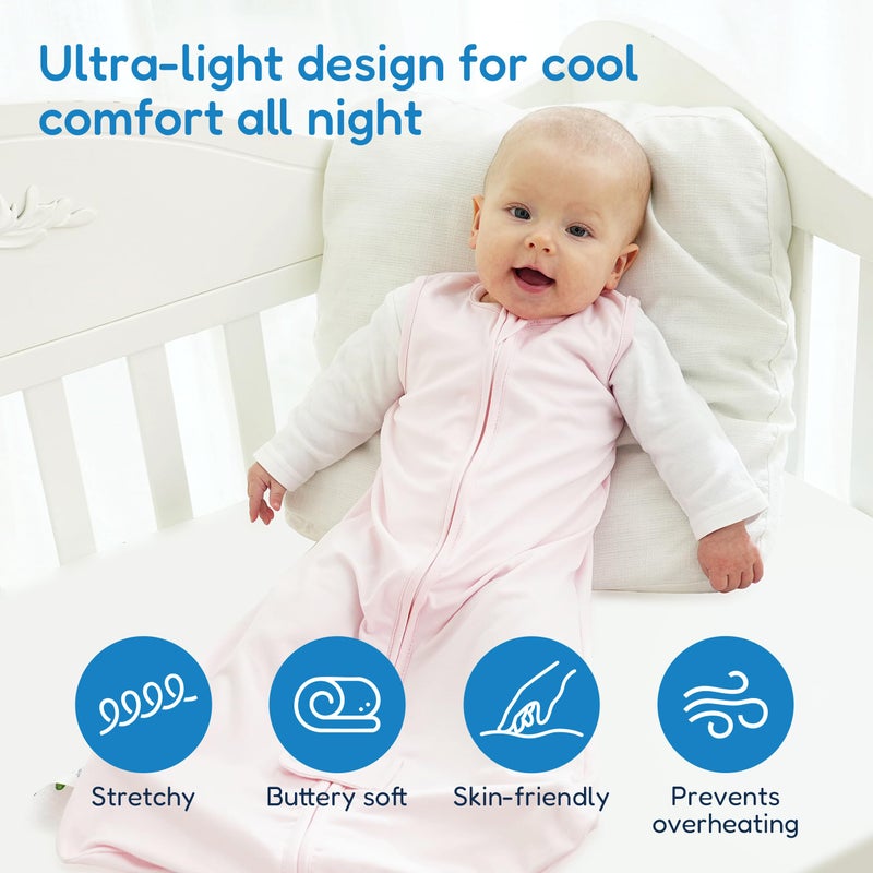 TotAha Sleep Sack 3-6 months 3 Pack, Buttery Soft Wearable Blanket Baby Sleeping Bag with 2-way Safe Zipper, 0.5 TOG, Baby Girl - Image 2