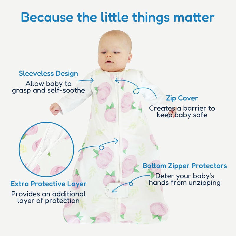 TotAha Sleep Sack 3-6 months 3 Pack, Buttery Soft Wearable Blanket Baby Sleeping Bag with 2-way Safe Zipper, 0.5 TOG, Baby Girl - Image 5