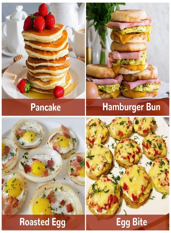 LEBERY Air Fryer Silicone Egg Molds 2 Pcs Silicone Egg Bite Molds Air Fryer Muffin Pan for Baking Round Muffin Cupcake Pans Eggs Bite Maker Nonstick Airfryer Baking Mold Cake Pan for Tart Bread Hamburger Bun - Image 4