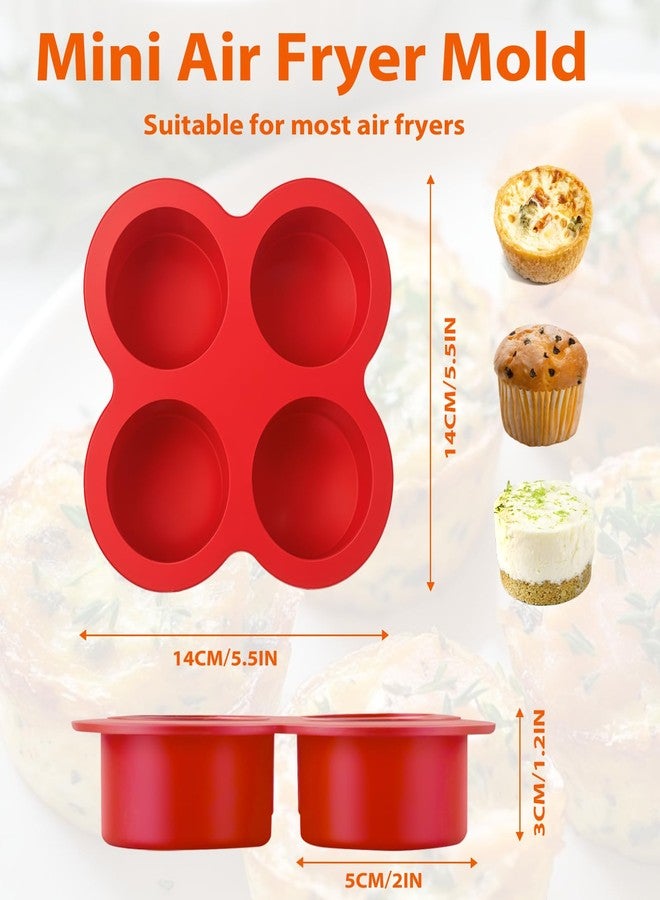 LEBERY Air Fryer Silicone Egg Molds 2 Pcs Silicone Egg Bite Molds Air Fryer Muffin Pan for Baking Round Muffin Cupcake Pans Eggs Bite Maker Nonstick Airfryer Baking Mold Cake Pan for Tart Bread Hamburger Bun - Image 5
