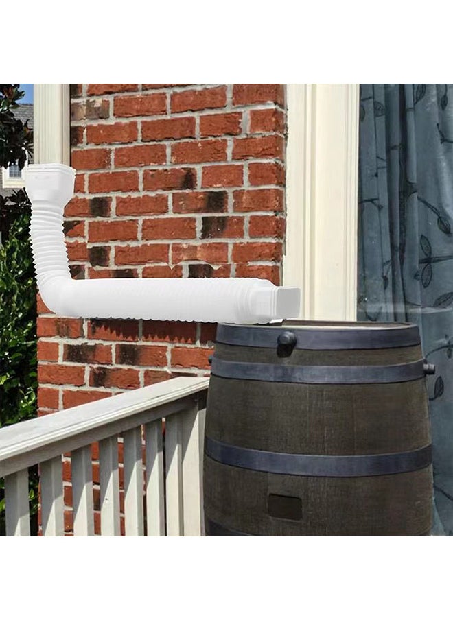 Generic - Rain Gutter Downspout Extensions Flexible Down Spout Drain Extender with 3x4in and 2x3in Connectors Extendable from 21 to 60 Inches Screws for Included - Image 1