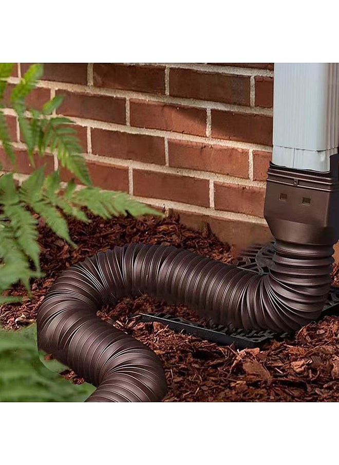 Generic - Rain Gutter Downspout Extensions Flexible Down Spout Drain Extender with 3x4in and 2x3in Connectors Extendable from 21 to 60 Inches Screws for Included - Image 1